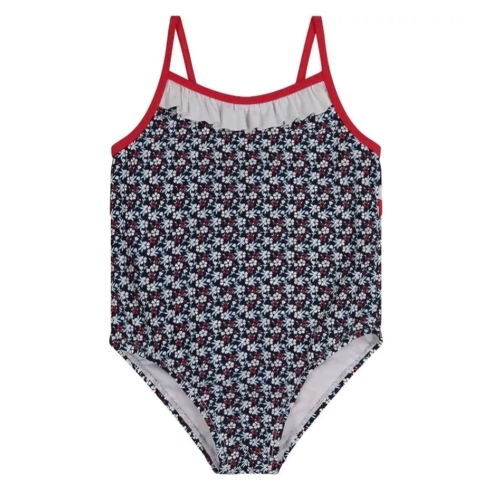 NWT KIKO & MAX GIRLS ONE PIECE SWIMSUIT SIZE 2T Navy & Red